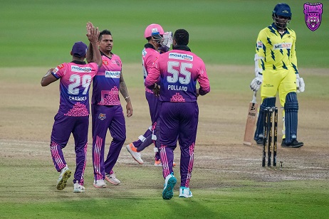 ‘HE’S A GENIUS’: NARINE, AMIR PRAISE SKIPPER KIERON POLLARD AFTER NEW YORK STRIKERS    WIN FOURTH GAME IN A&nbsp;ROW