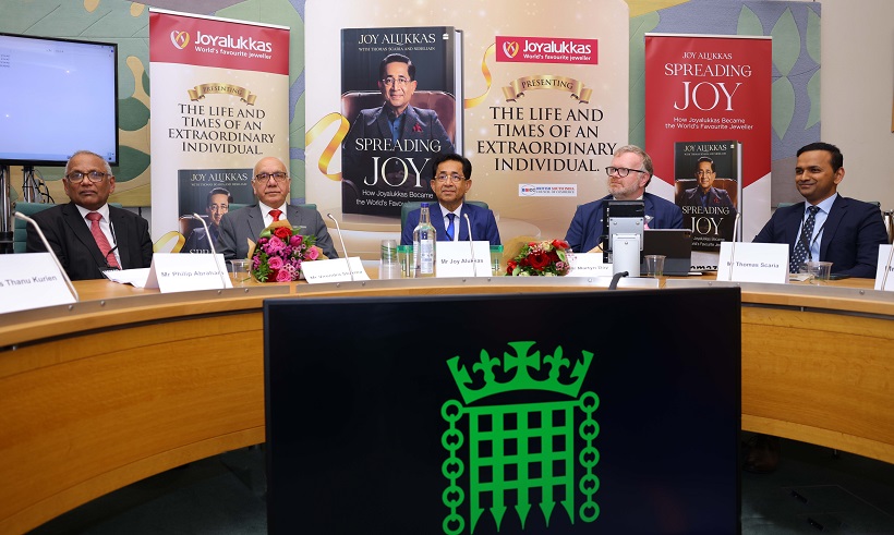 ‘Spreading Joy’-Joy Alukkas Presents Autobiography to British Parliamentarians