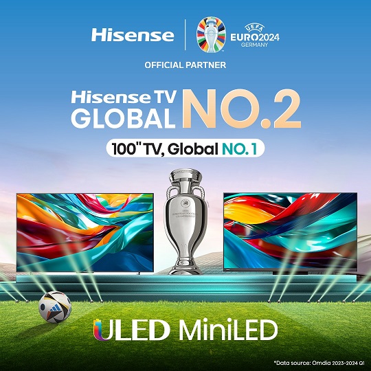 Hisense TV Ranked No. 2 Globally in Q1&nbsp;2024
