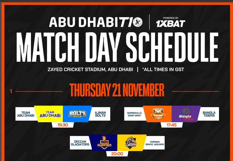 The 2024 Abu Dhabi T10 to Kick Off on November&nbsp;21