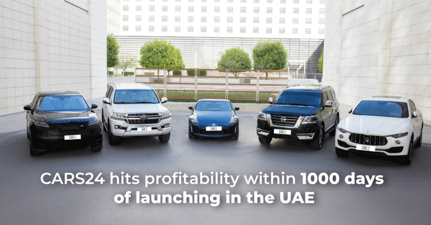 CARS24 Achieves Profitability in Just Over 1000 Days of Launch in&nbsp;UAE