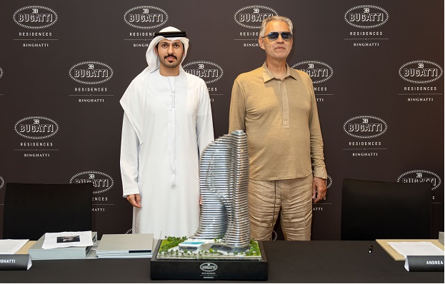 فنان الأوبرا العالمي “أندريا بوتشيلي” يتملك شقة فاخرة في مشروع بوغاتي ريزدنسيز من بن غاطي في&nbsp;دبي
