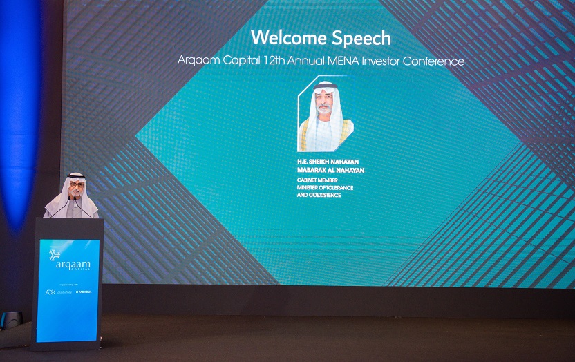 H.E. Sheikh Nahayan Mabarak Al Nahyan Opens the 12th Annual MENA Investor Conference in Abu Dhabi, Organized by Arqaam Capital, with a Clear Vision for Sustainable Growth and Global Market&nbsp;Confidence