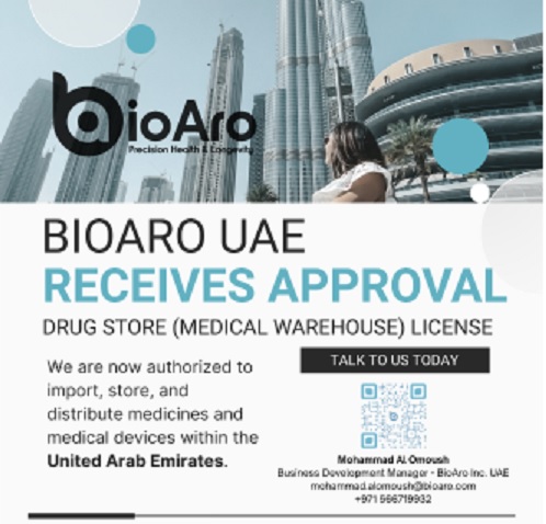 BioAro’s UAE Subsidiary Secures Drug Store (Medical Warehouse) License, Expanding Market Entry Opportunities for Global Health and MedTech&nbsp;Companies